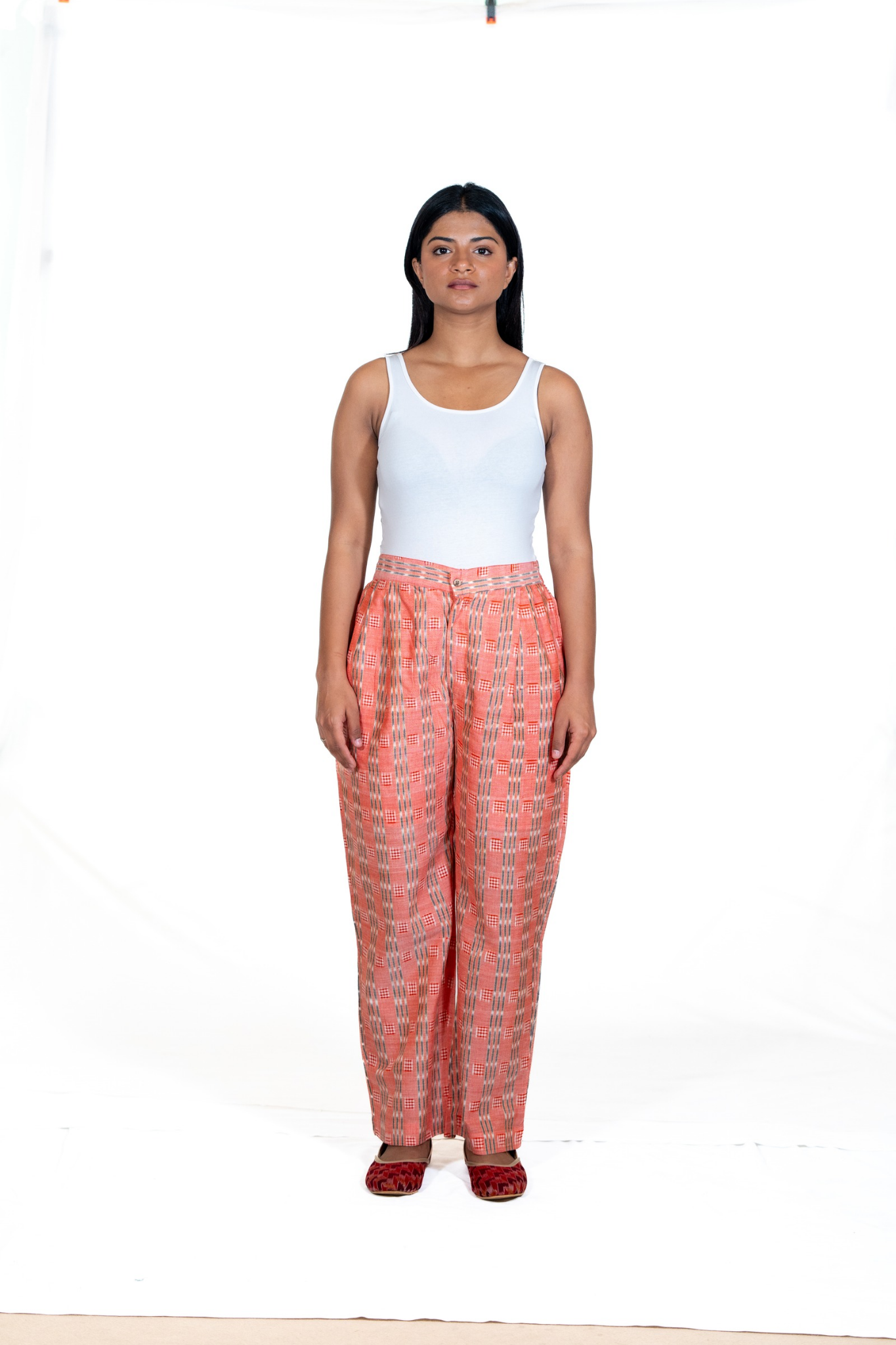 Peach with Checks Green & White Red & White