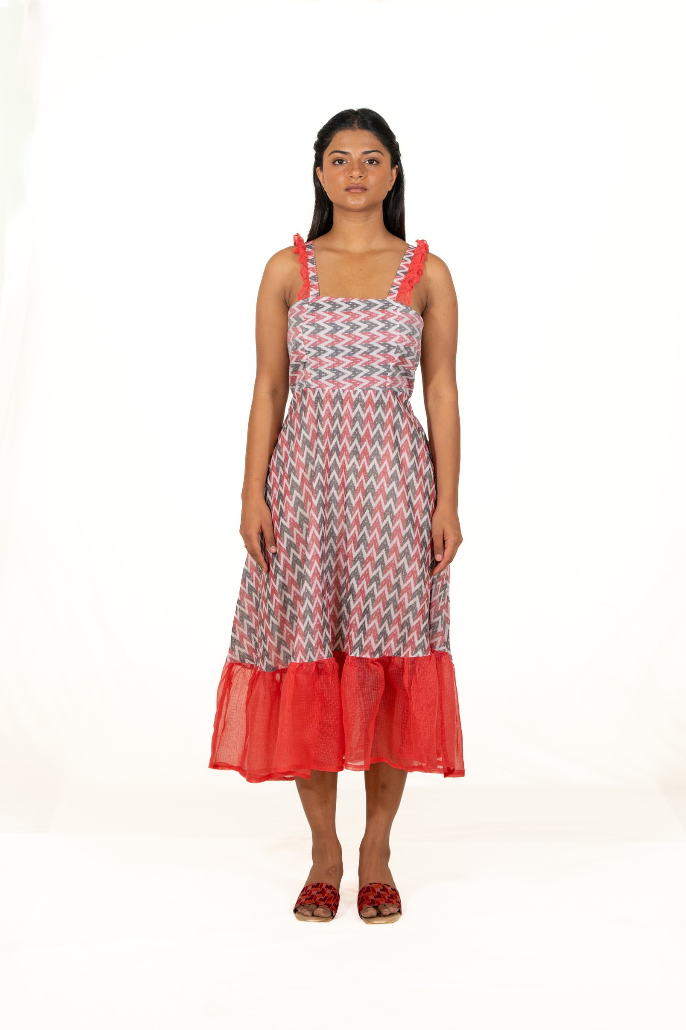 Red & Grey Chevron Bandhav