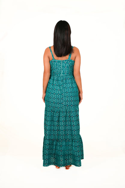 Green Print Dress