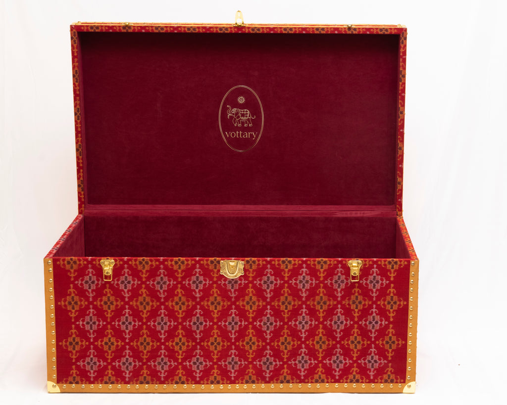 Red Tribal Chausar Squares